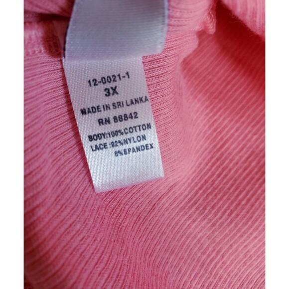 Dreams Co. Tank Top Womens Size 3 X Pink Sleeveless Lace Ribbed on the back New - Picture 5 of 5